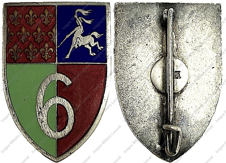 6° Régiment de Dragons, écu, vert clair