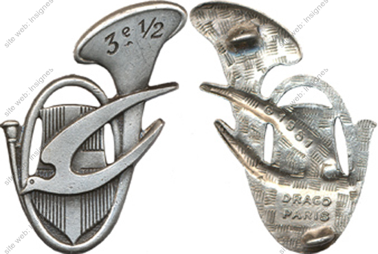 3° Demi Brigade de Chasseurs, gravé 3° 1/2, dos guilloché embouti