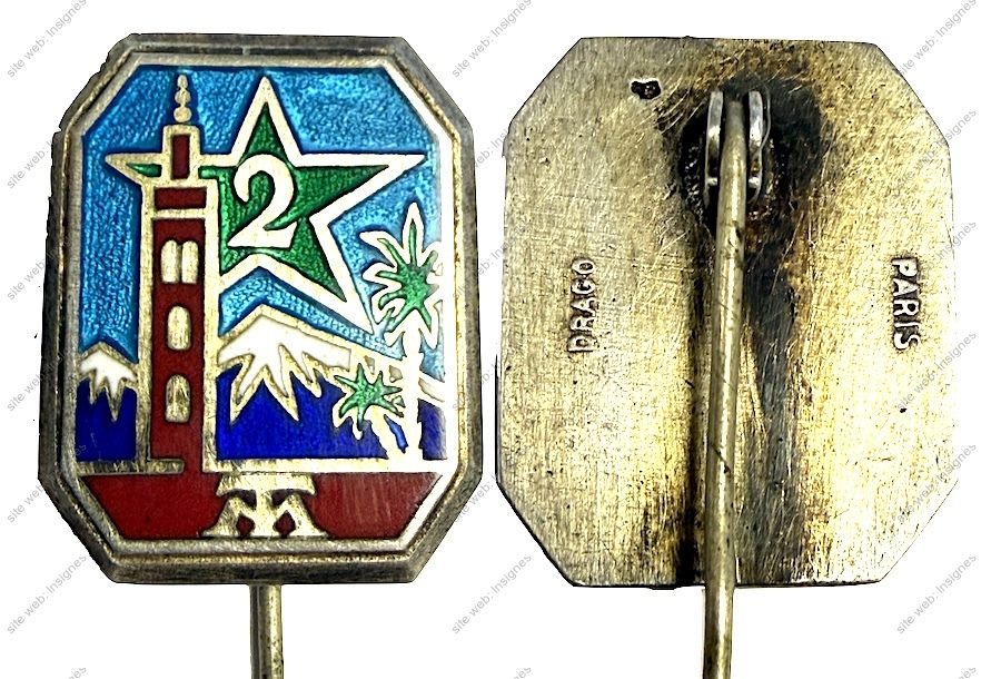 2° Rgt de Tirailleurs Marocains, en réduction, 21 mm, en argent