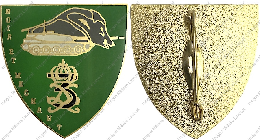 5° Régiment de Dragons, 3° Escadron, noir et méchant, 38 x 36 mm